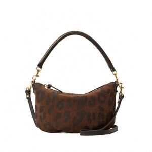 NEW CLARE V. women's petit moyen messenger bag in cocoa pablo cat suede